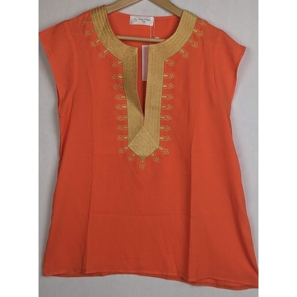 Shreya Boutique Tops - NWT Womens Deep V Neck Size M Short Boutique Sleeve Shreya Blouse Lq